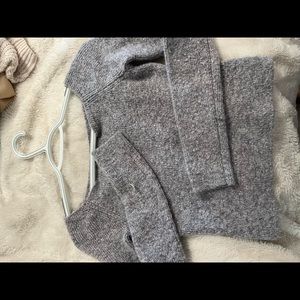 pac sun kendall and kylie grey off the shoulder sweater top size small